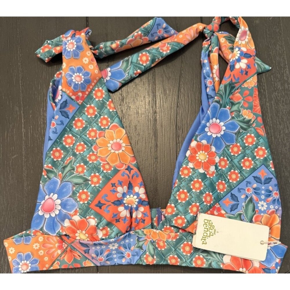 Agua Bendita Multicolor Floral Bikini Top